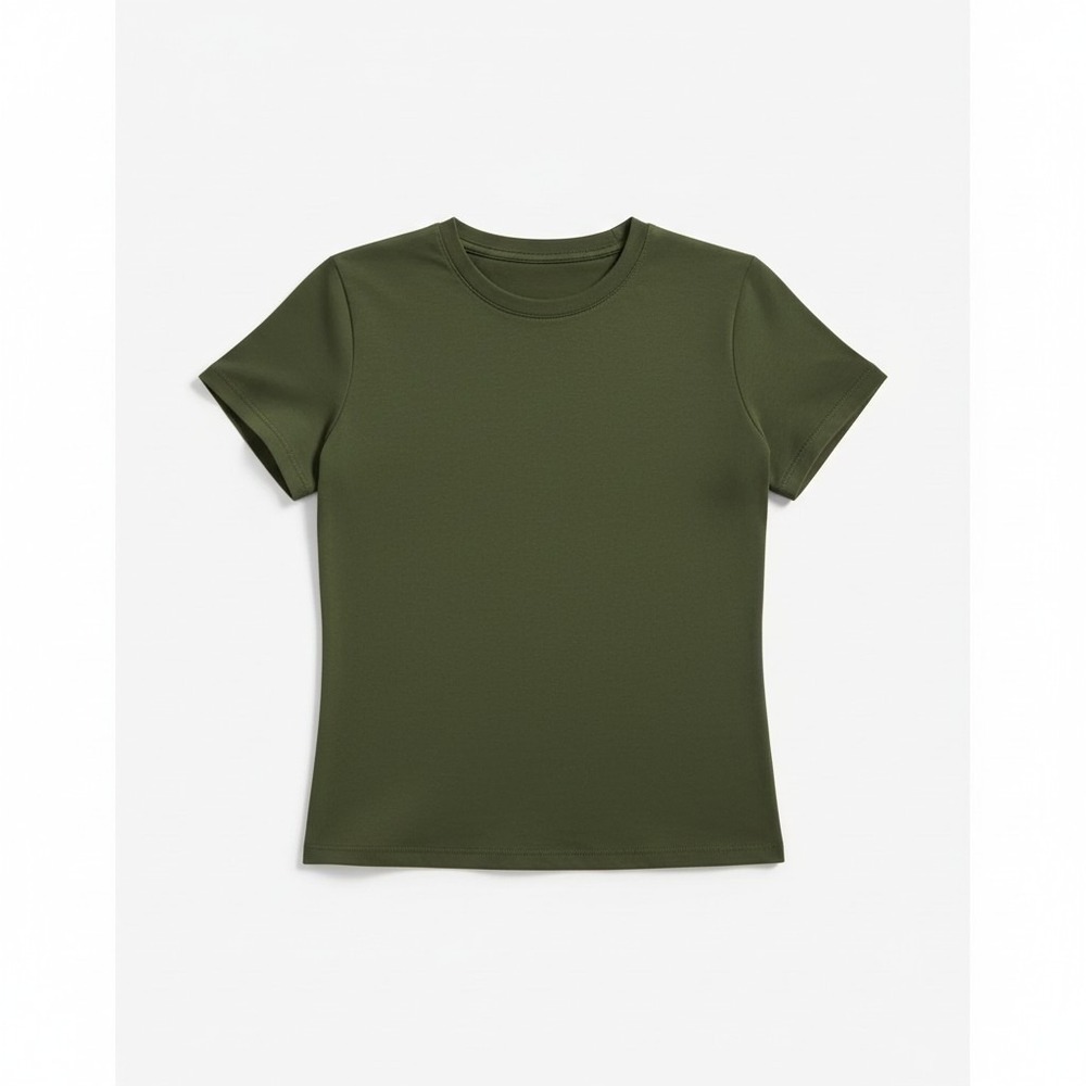 Scoop Womens Baby Tee Size M Green Fitted Jersey Knit Stretch Short Sleeve Top